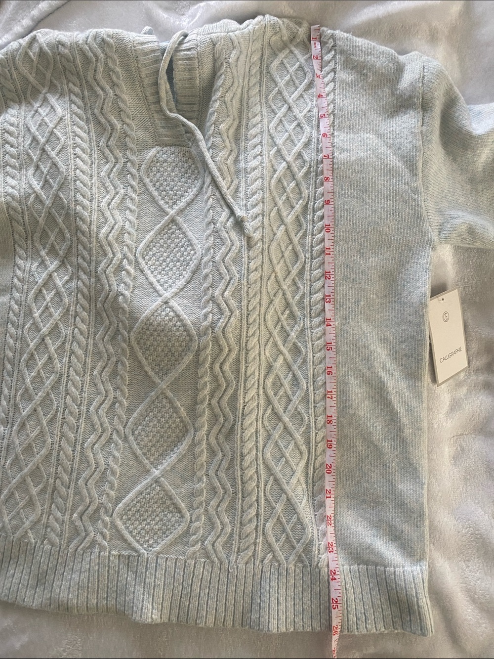 CALLIGRAPHE Cozy Cable Knit Hoodie Sweater. Size XL - Picture 12 of 13